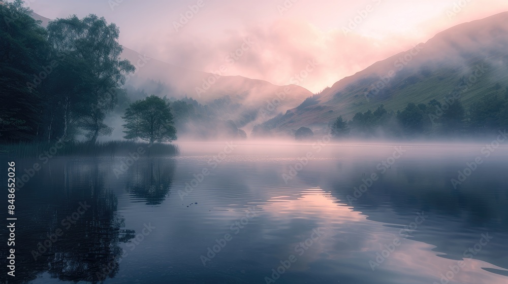 Fototapeta premium Misty Start at the Lake