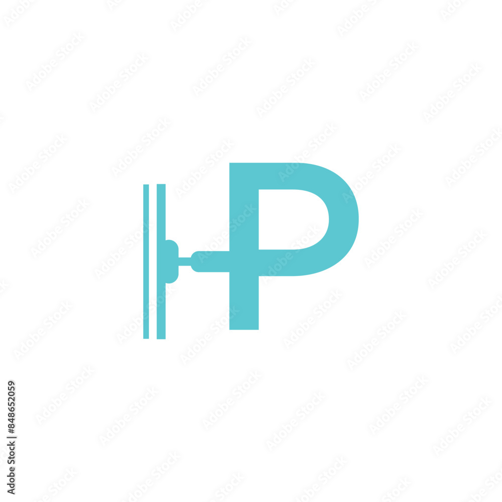 Letter P wiper glass logo icon vector template Letter P wiper glass logo icon vector template