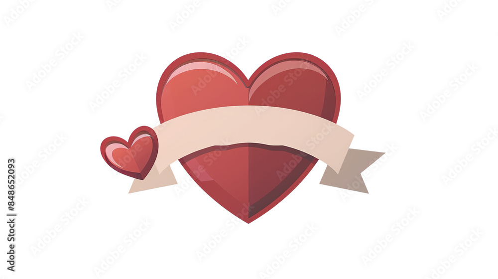 Illustration of two red hearts with a blank ribbon banner. Perfect for Valentine's Day, love concepts, and romantic design elements. Illustration of two red hearts with a blank ribbon banner. Perfect for Valentine's Day, love concepts, and romantic design elements.