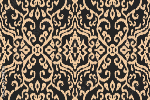 Seamless ethnic design, ikat art. beautiful hand drawn Design for textile and printingEthnic pattern.beautiful pattern. folk embroidery,bohemian style, abstract art	