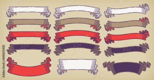 A horizontal title ribbon obi set with a Japanese retro design.