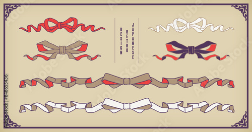 A retro design ribbon set.