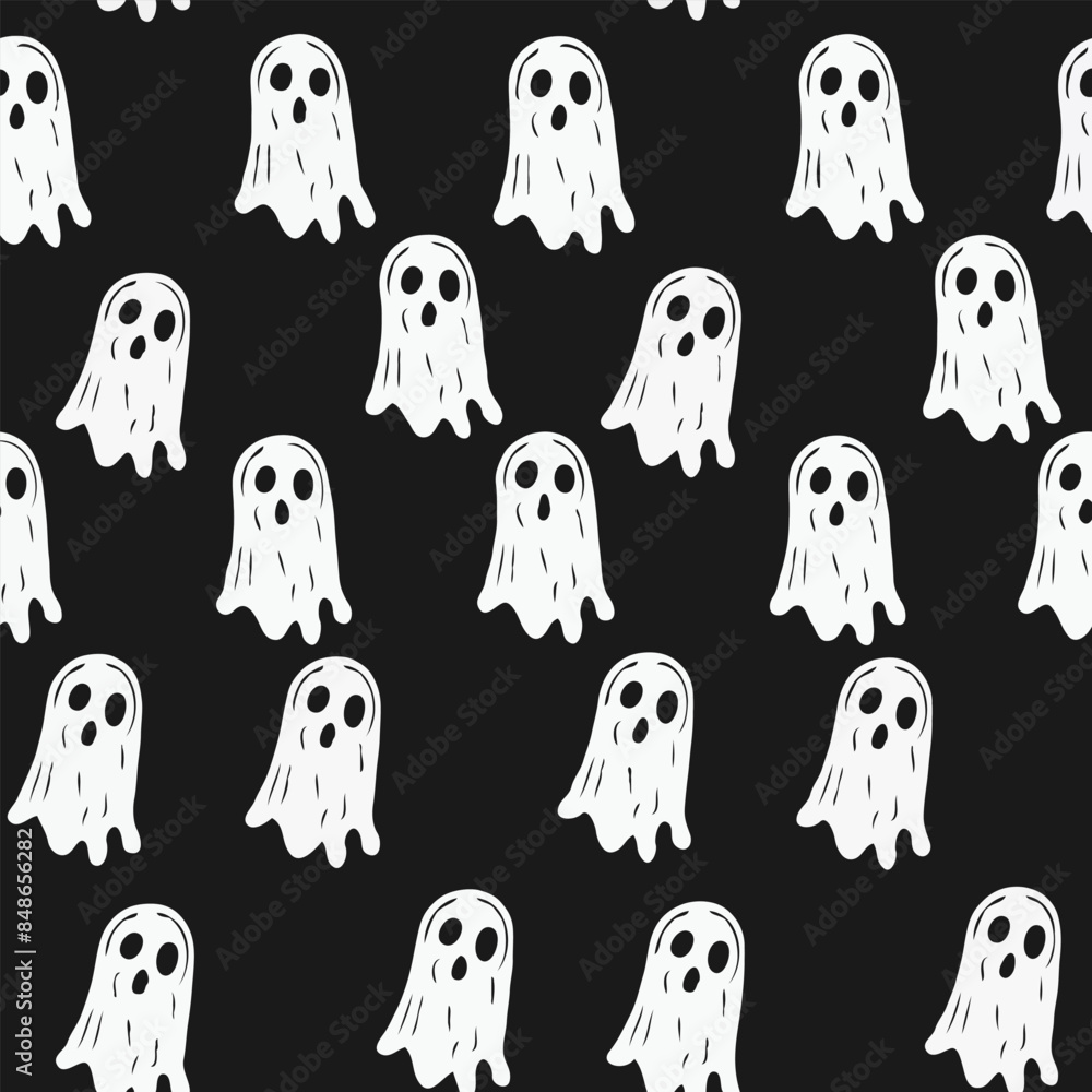 cute black and white halloween ghost graffiti pattern cute black and white halloween ghost graffiti pattern