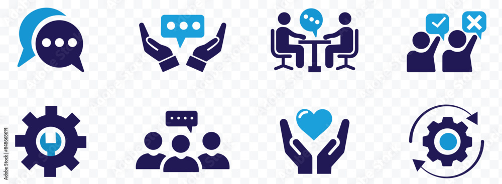 Opinion vector. Communication icon set. Vector illustration Opinion vector. Communication icon set. Vector illustration