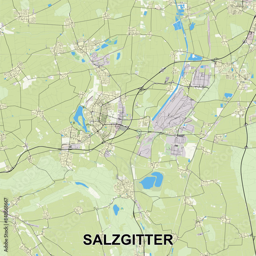 Salzgitter, Germany map poster art photo