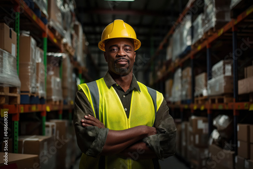 African-American male worker in a warehouse