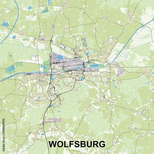 Wolfsburg, Germany map poster art