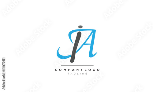 Alphabet letters Initials logo AI AND IA