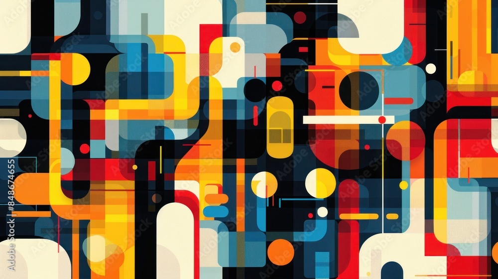Abstract Geometric Composition in Vibrant Colors Abstract Geometric Composition in Vibrant Colors