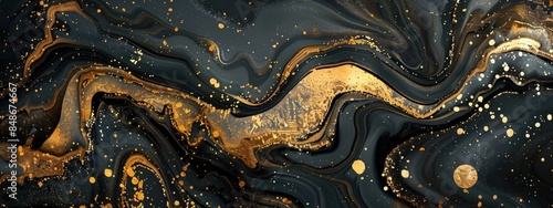 Panel kuchenny z motywem black and gold background with marbled texture