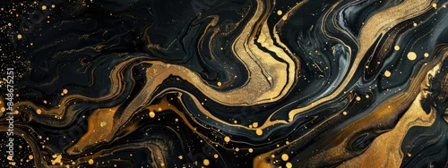 Panel kuchenny z motywem black and gold background with marbled texture