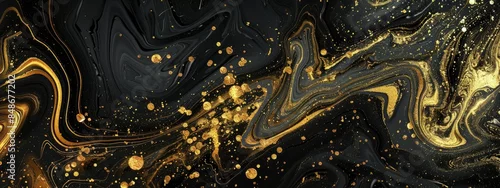 Panel kuchenny z motywem black and gold background with marbled texture