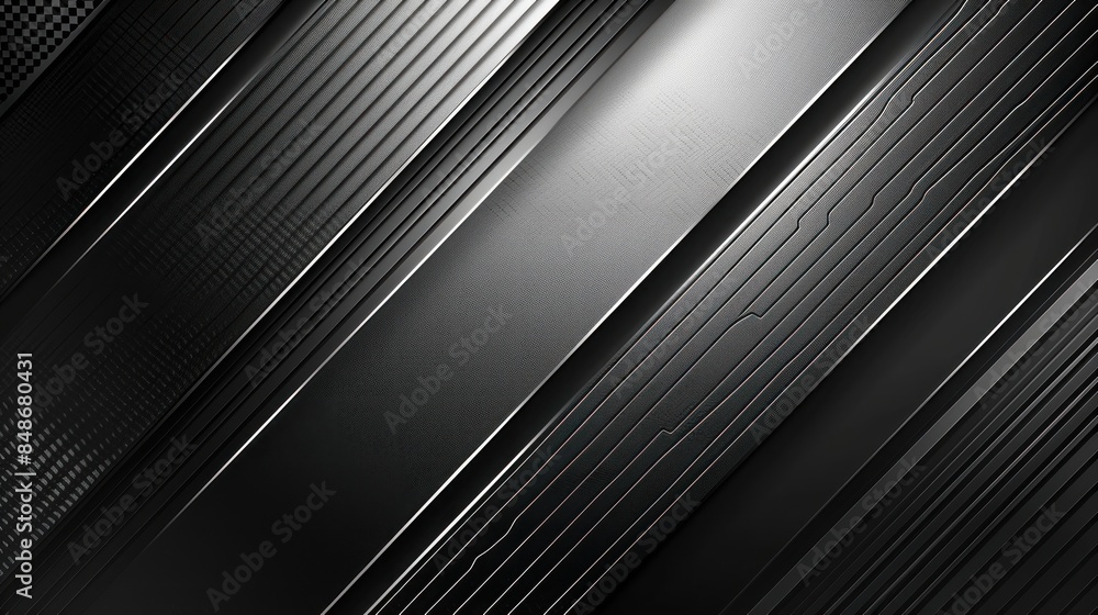 Obraz premium Abstract Black and Silver Diagonal Stripes Background