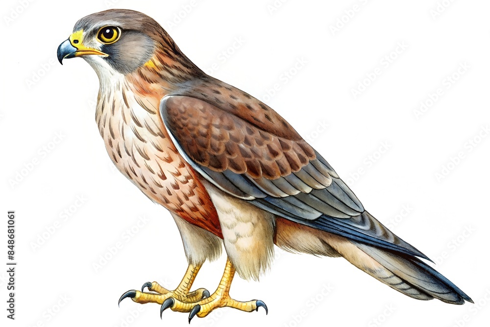 Obraz premium hawk bird pencil hand drawn isolated white background