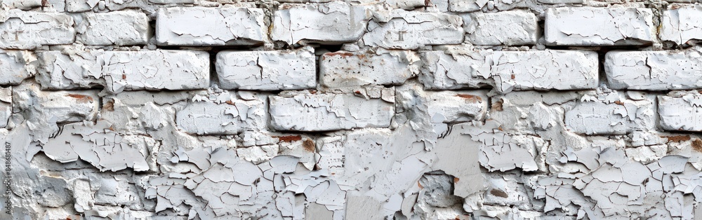 Damaged Rustic Brick Wall Texture: White Gray Stonework Masonry for Background, Wallpaper, Banner, Panorama, or Seamless Pattern Damaged Rustic Brick Wall Texture: White Gray Stonework Masonry for Background, Wallpaper, Banner, Panorama, or Seamless Pattern