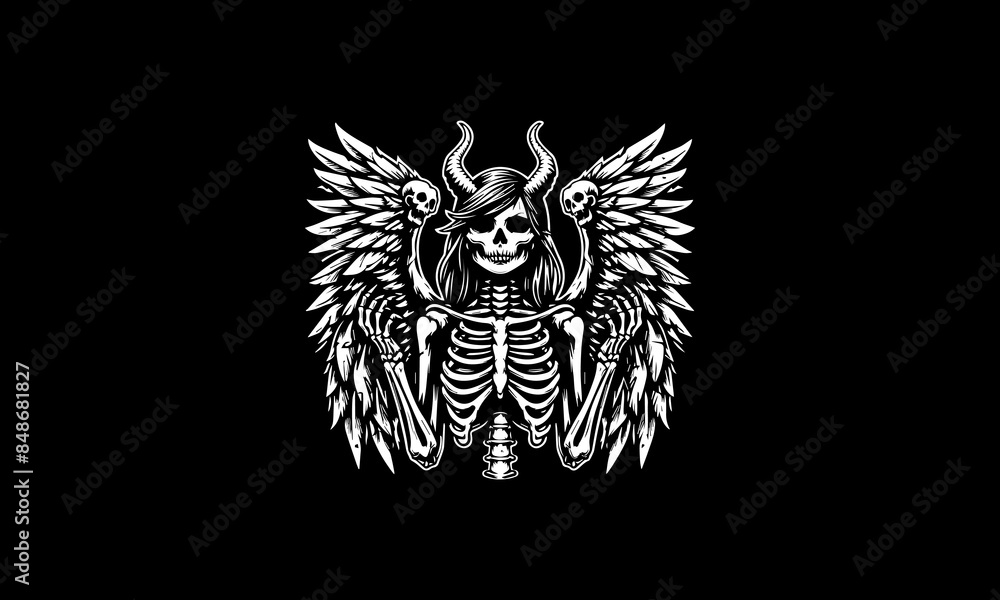 Female devil vector, Halloween logo emblem, Female devil vector, Halloween logo emblem,
