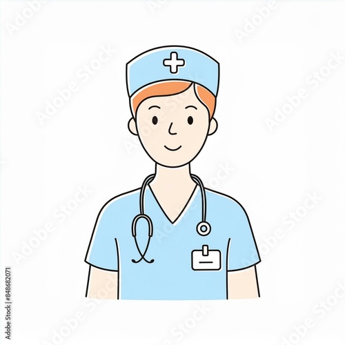 nurse illustration isolated on white © Nicole