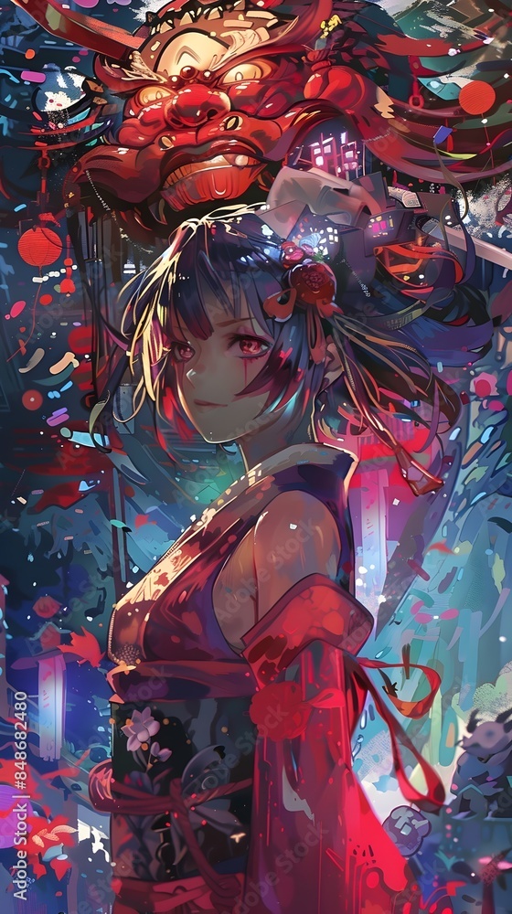 Naklejka premium Vibrant Mosaic of Diverse Cultures Blending Together