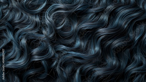 Abstract Flowing Blue Hair Texture