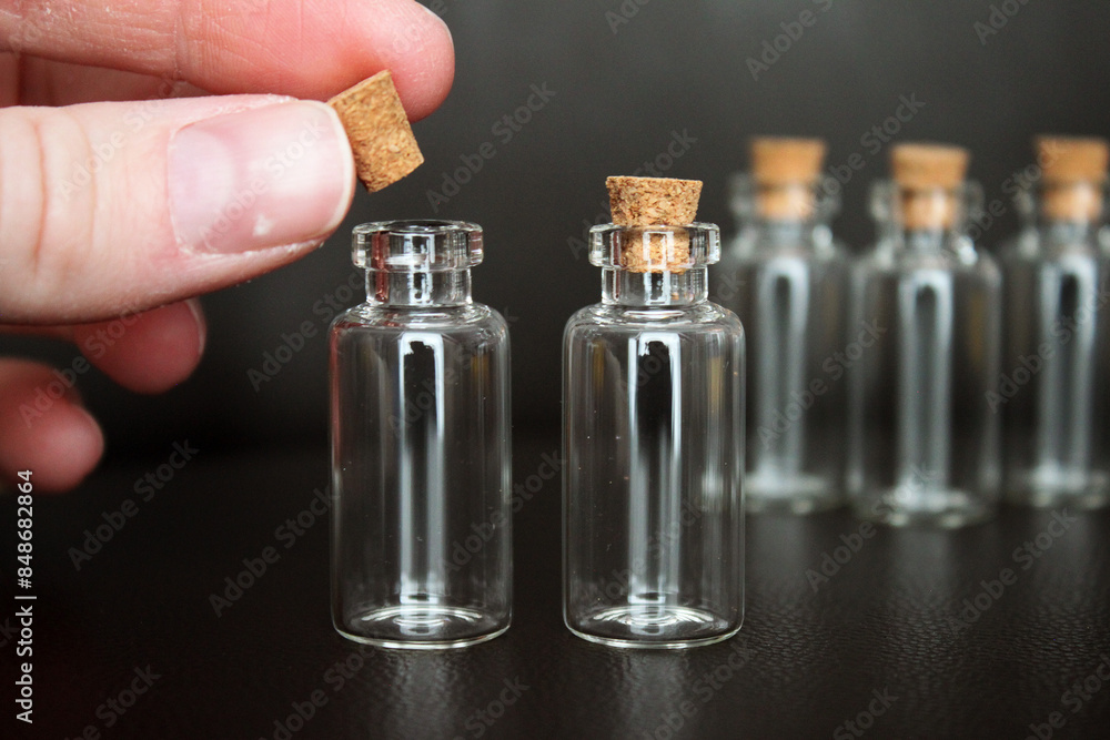 Miniature Glass Cork Bottles for Making DIY Pixie Dust Necklace Charms Miniature Glass Cork Bottles for Making DIY Pixie Dust Necklace Charms