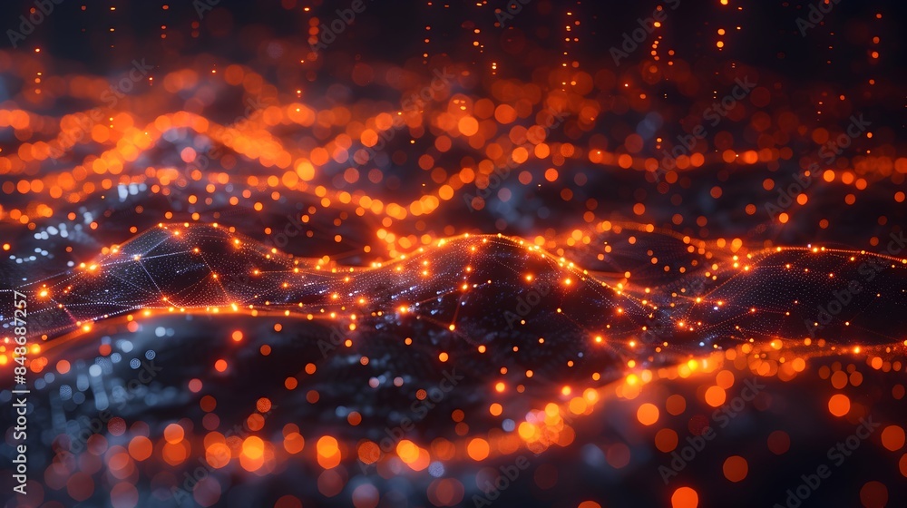 Glowing Digital Grid Structures with Dynamic Interconnected Nodes and Pathways Glowing Digital Grid Structures with Dynamic Interconnected Nodes and Pathways