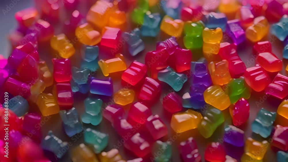 Colorful Gummy Bears and Candies Generative AI Colorful Gummy Bears and Candies Generative AI