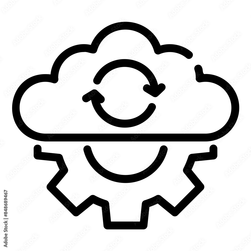 cloud sync outline icon cloud sync outline icon