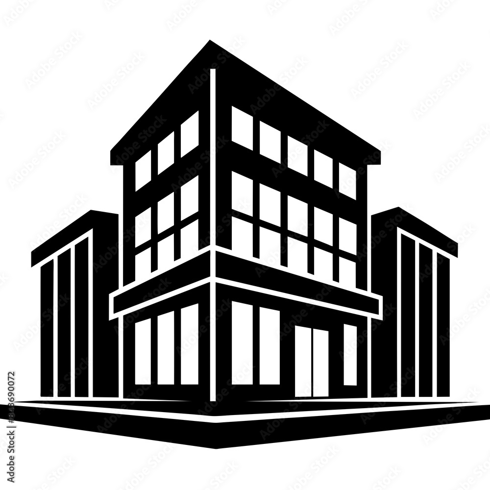 Architecture, building, commercial icon silhouette vector illustration. Architecture, building, commercial icon silhouette vector illustration.