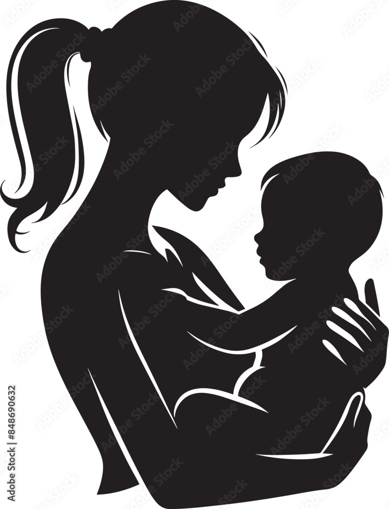 Mothers Day Silhouette Vector Mothers Day Silhouette Vector