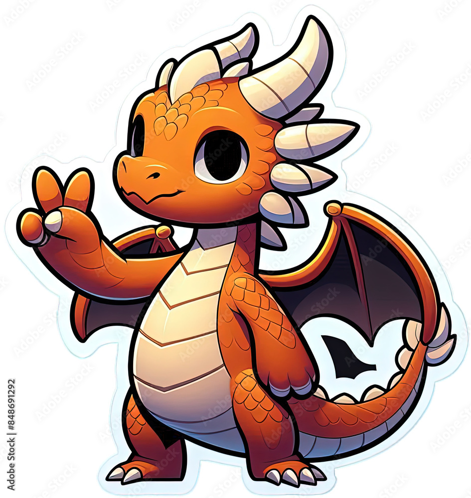 Obraz premium Dragon show his winwin finger