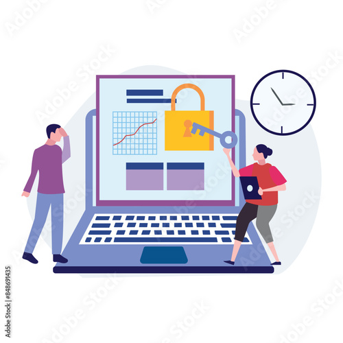 The boy and the girl are discussing about computer security.