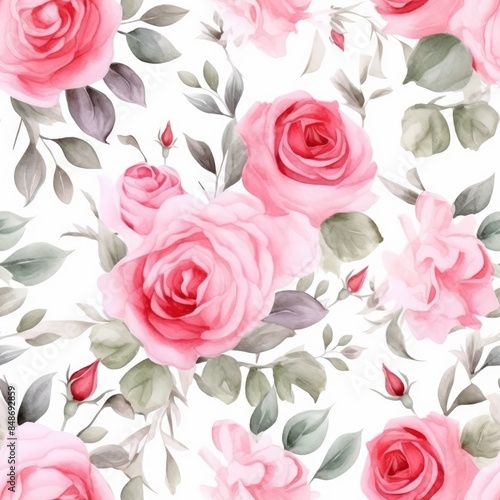Pink rose floral pattern