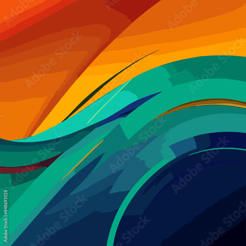 Abstract blue sea and beach summer background with paper waves and seacoast for banner, invitation, poster or web site design. Paper cut style, 3d effect imitation, space for text, vector illustration