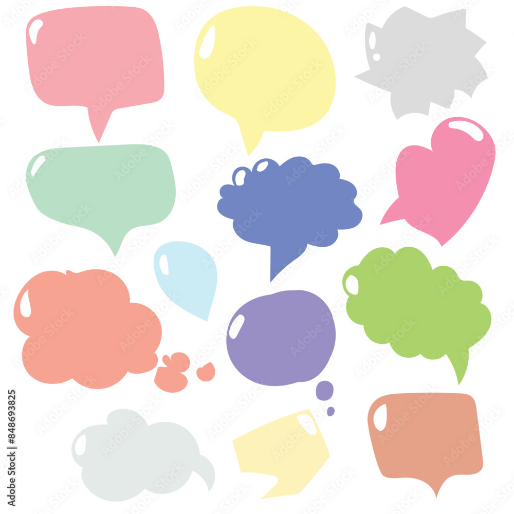 set of talk bubles isolated on white background. speech, talk, message set of talk bubles isolated on white background. speech, talk, message