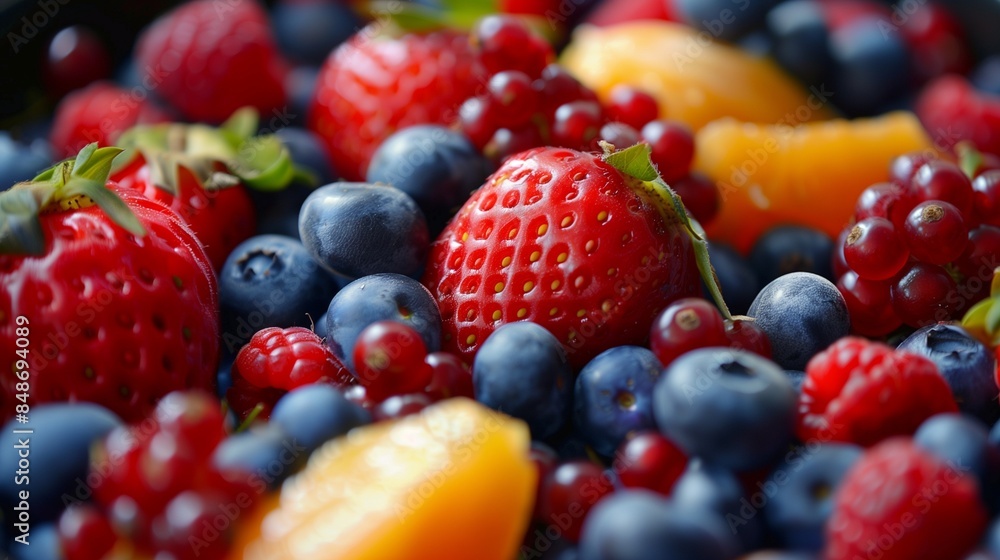 Fresh mixed fruit berries close up background Fresh mixed fruit berries close up background