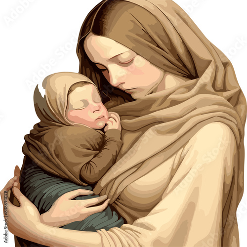 Two scenes with a happy and unhappy mother holding a child. Woman holding crying baby. Postpartum depression. happy motherhood. Vector flat illustration.