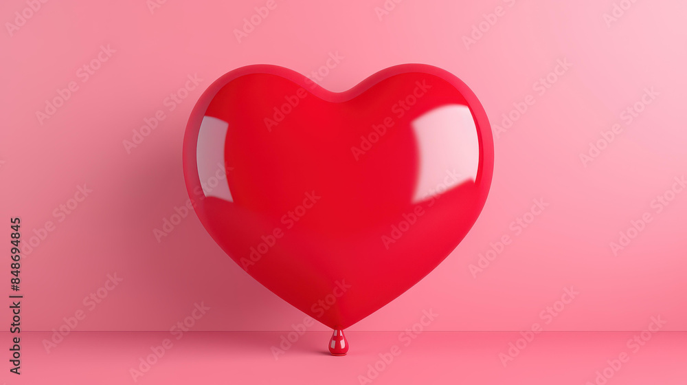 Vibrant red heart in speech bubble on pink background, perfect for Valentines Day. Vibrant red heart in speech bubble on pink background, perfect for Valentines Day.