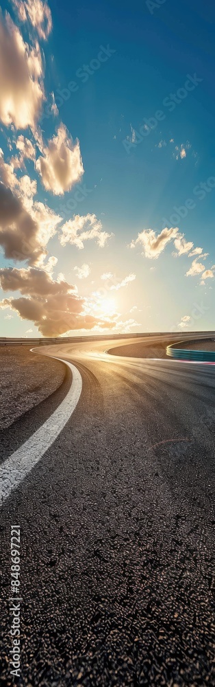 Naklejka premium Race track background sunlight sky background