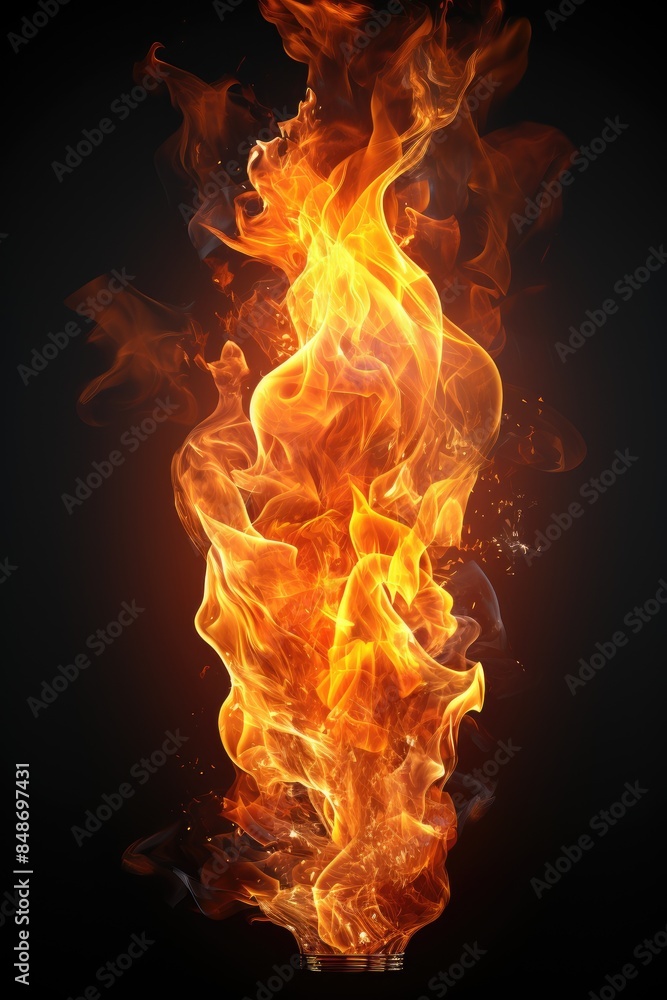 Fototapeta premium fire effect ,isolated on white background