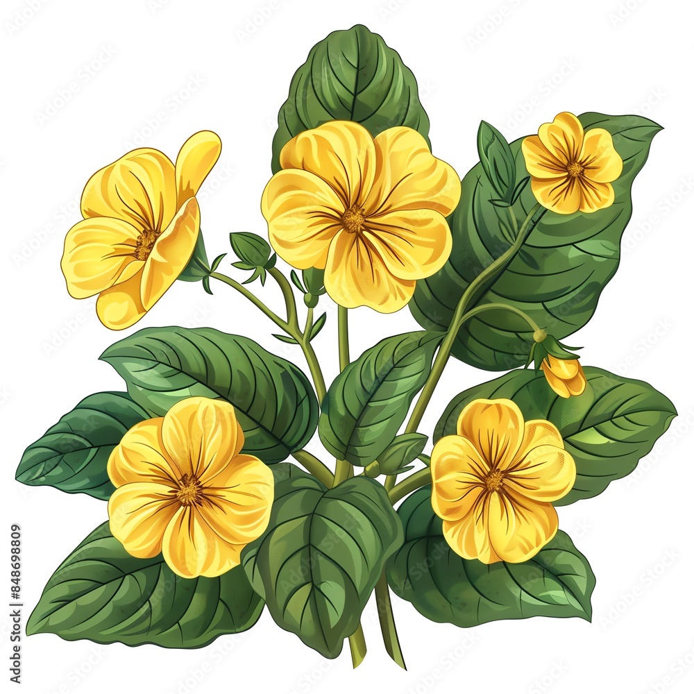 custom made wallpaper toronto digitalA primrose clipart, flower element, yellow, isolated on white background