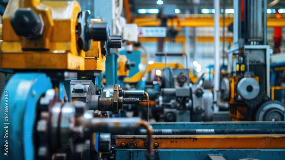 Fototapeta premium Precision Industrial Machinery Maintenance with AI: Sony Alpha 7 III Capturing Sharp Clarity and Focus