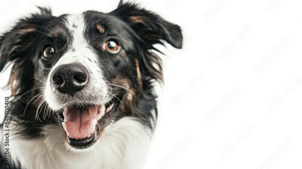 Smiling cute dog on white background Smiling cute dog on white background