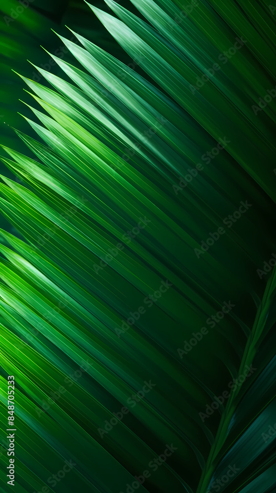 Obraz premium Close up of green leaves of palm tree