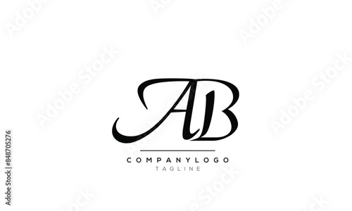 Alphabet letters Initials logo AB