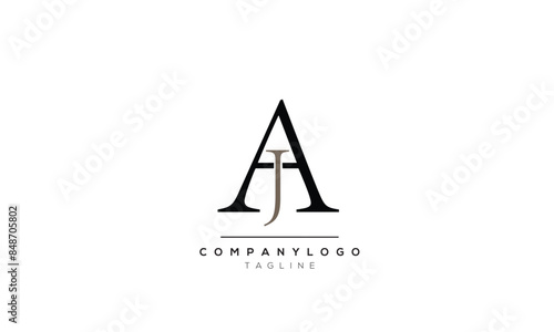 Alphabet letters Initials logo AJ AND JA