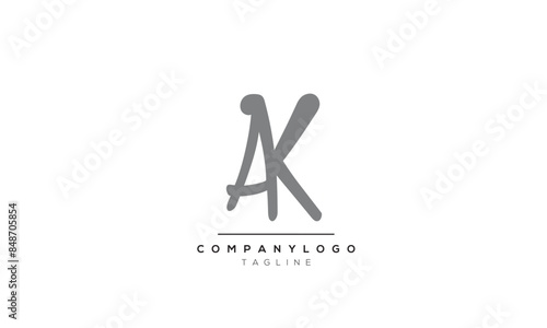 Alphabet letters Initials logo AK