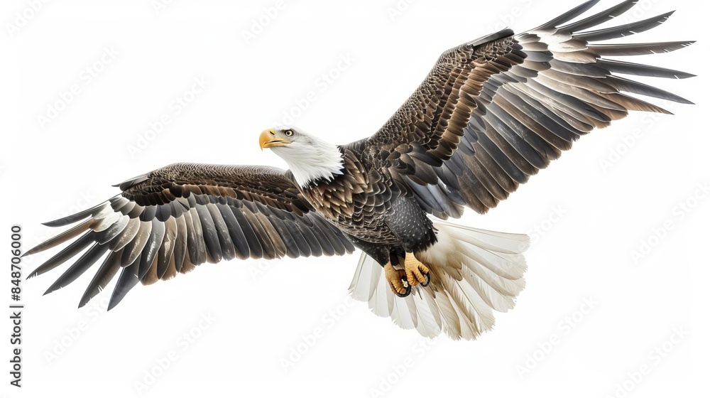 bald eagle flying in the air with its wings spread bald eagle flying in the air with its wings spread