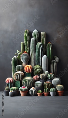 Variety of Cactus Plants in Pots