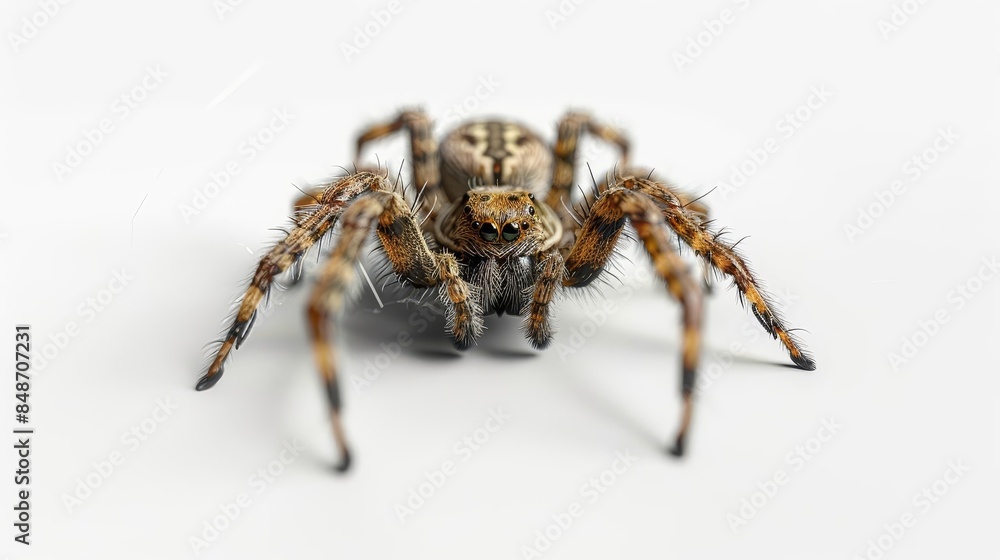 close up of a spider on a white surface