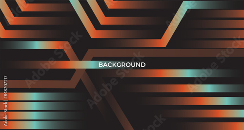 Semiconductor or CPU processor in the center. Circuit Lines digital in green on a orange dark technology electronics background